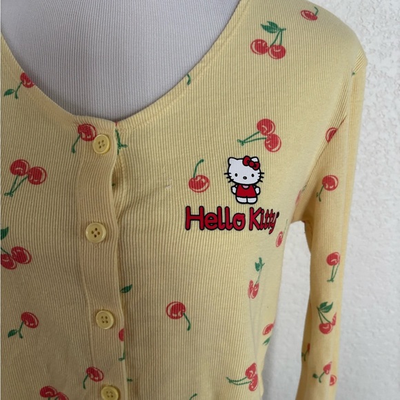 Yellow Hello Kitty Cherry Cardigan Only M - Picture 6 of 10